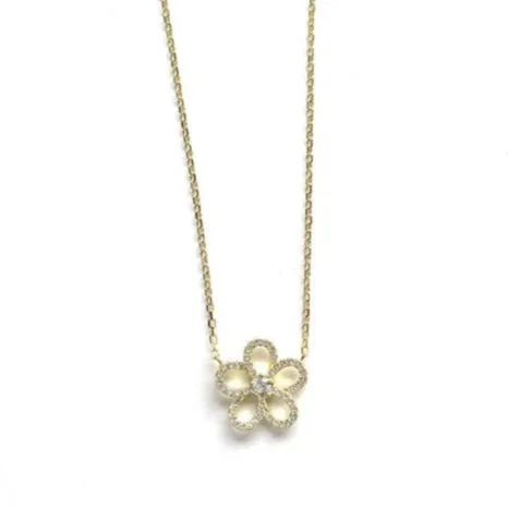 Miley CZ Open Flower Necklace