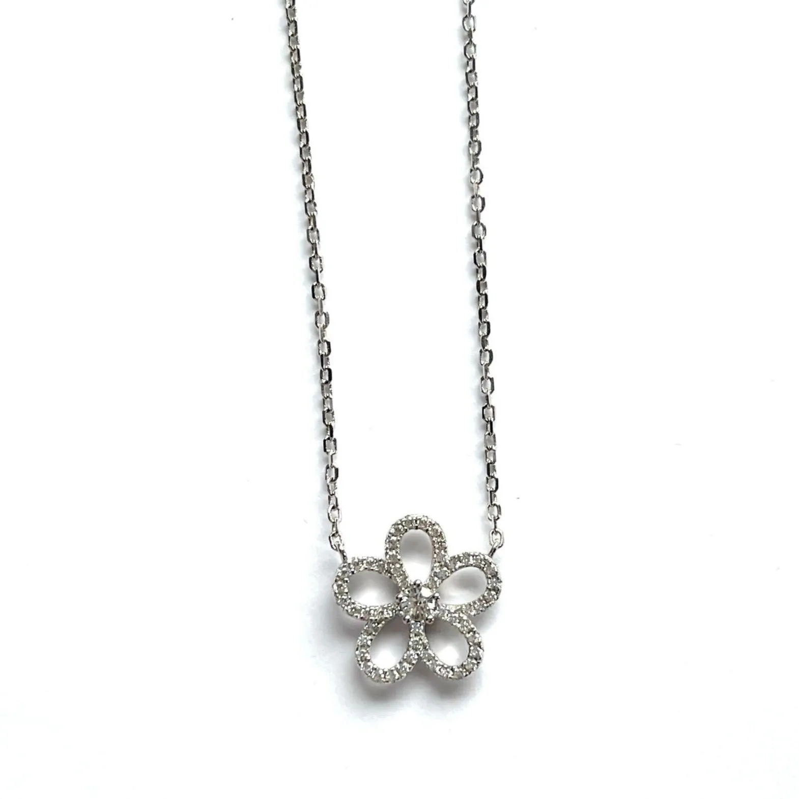 Miley CZ Open Flower Necklace