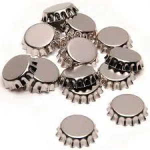 Mini Bottle Caps .5" 15/Pkg-Chrome