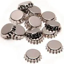 Mini Bottle Caps .5" 15/Pkg-Chrome