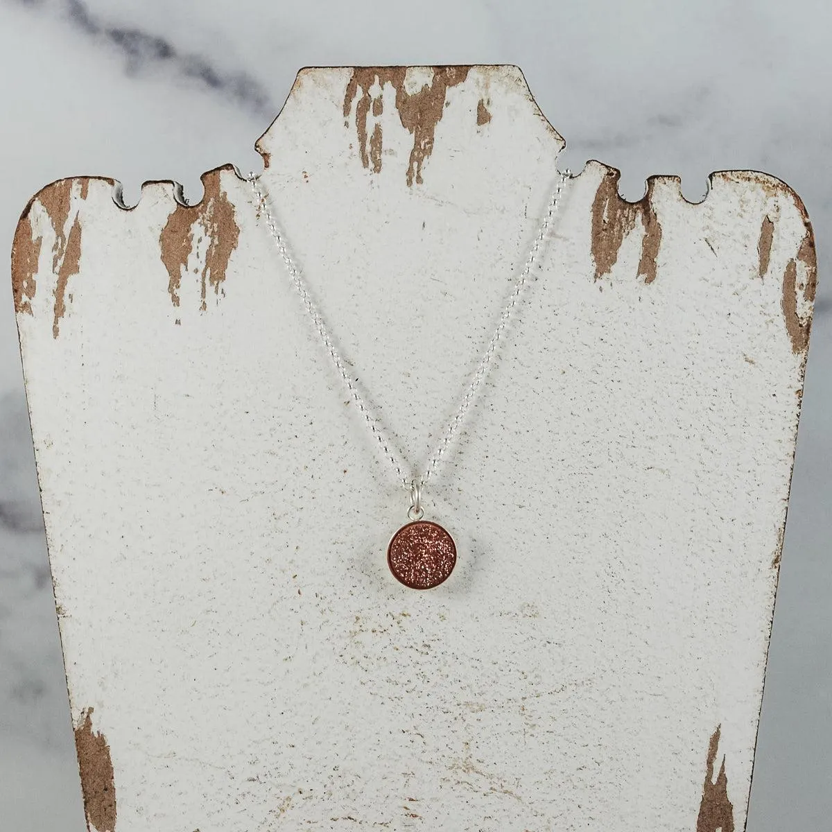 Mini Druzy Pendant - Sterling Silver