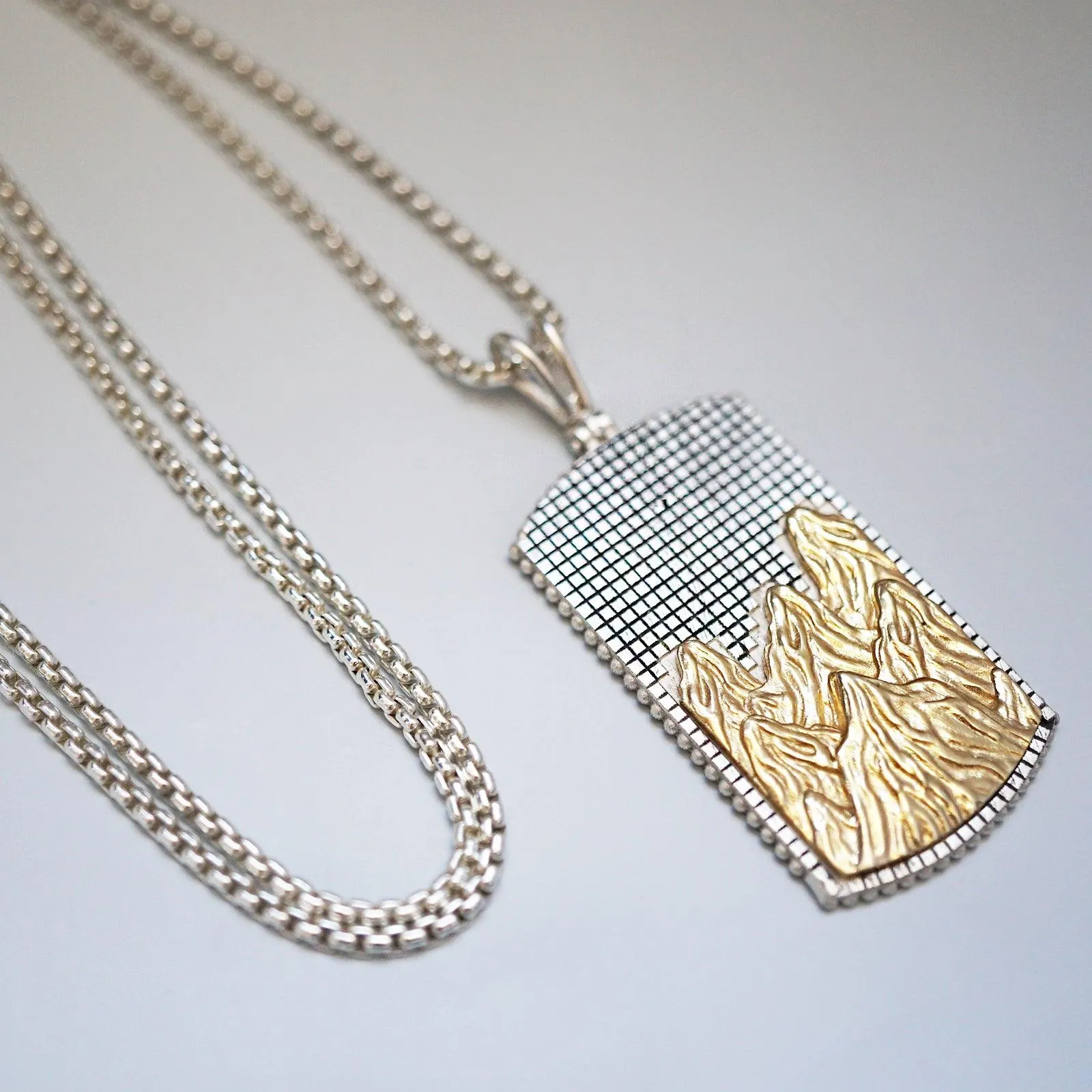 Mixed Metal Mountain Pendant