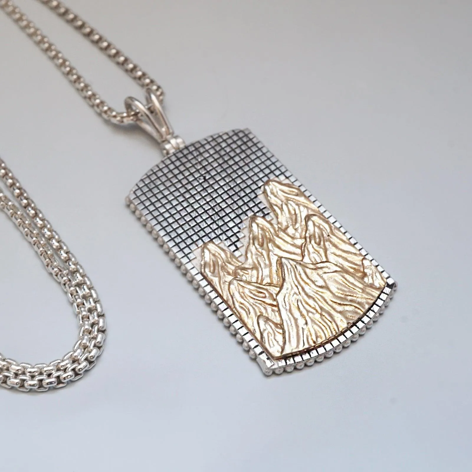 Mixed Metal Mountain Pendant