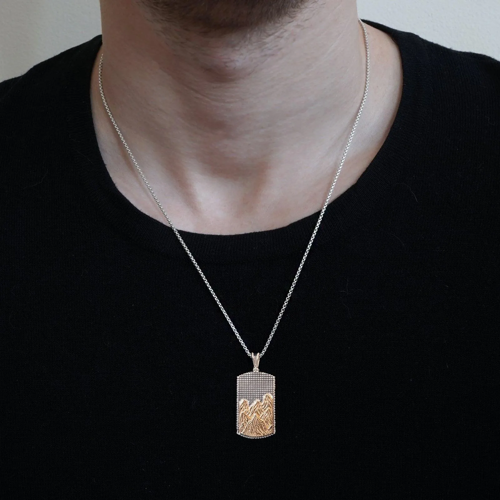 Mixed Metal Mountain Pendant