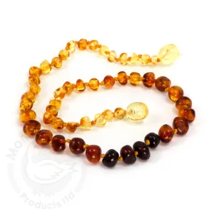 Momma Goose Amber Baby Necklace - 12.5" - Baroque Rainbow