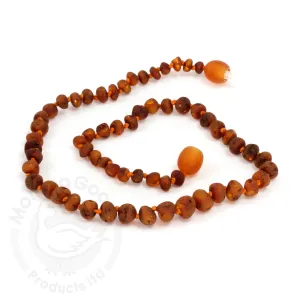 Momma Goose Unpolished (Raw) Baroque Cognac Baby Necklace