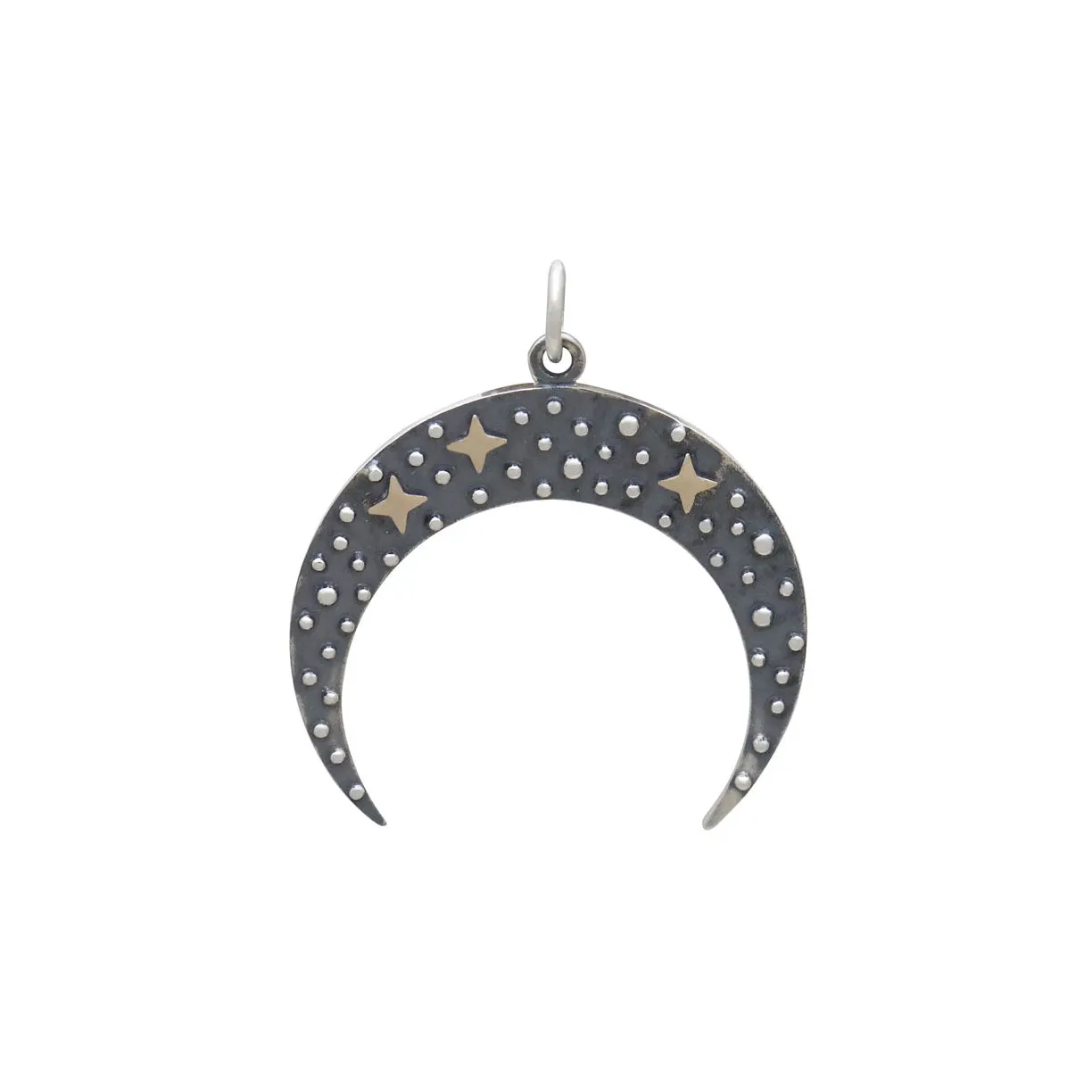 Moon Pendant with Bronze Stars-6268