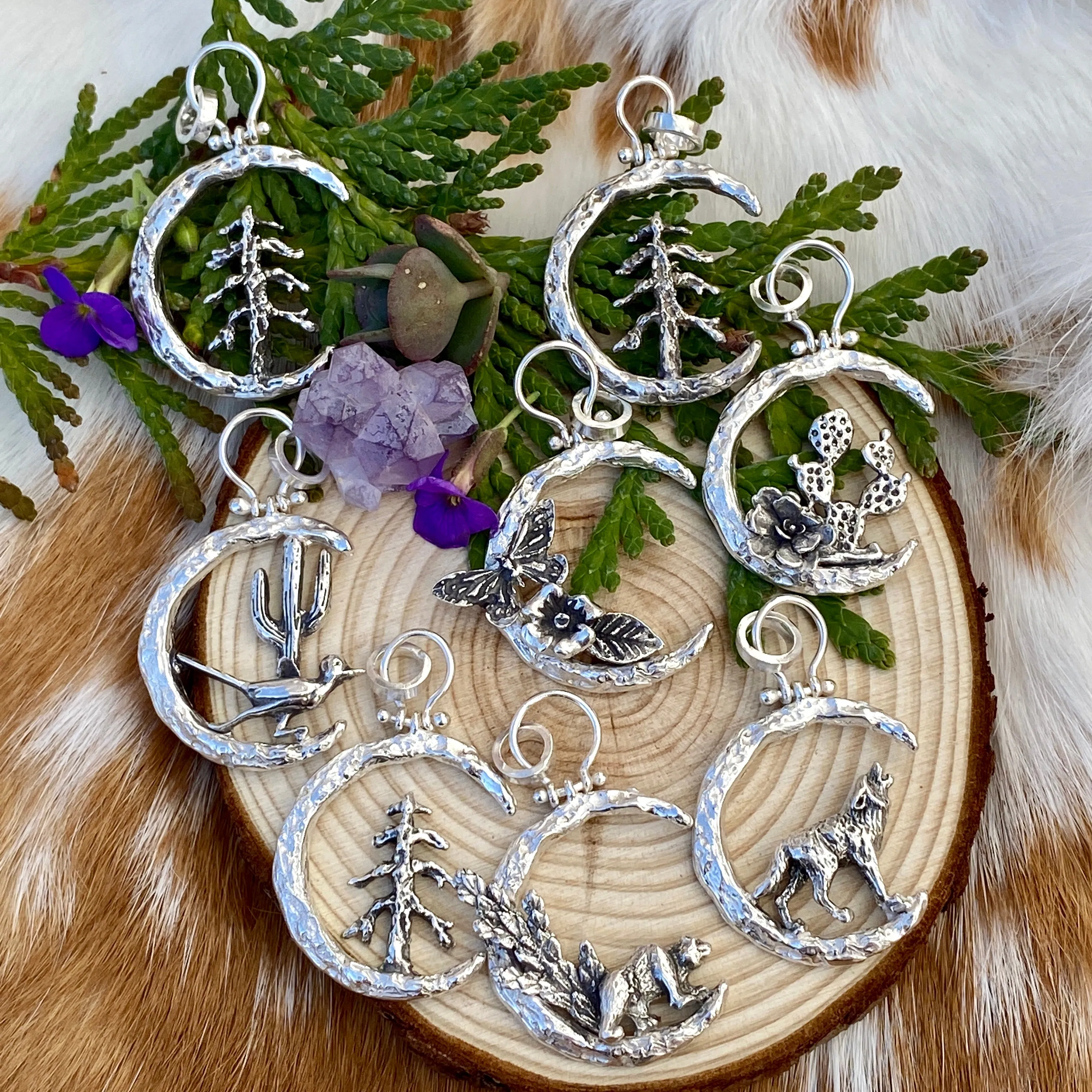 Moon Scape ~ Soul of a Wolf sterling silver necklace