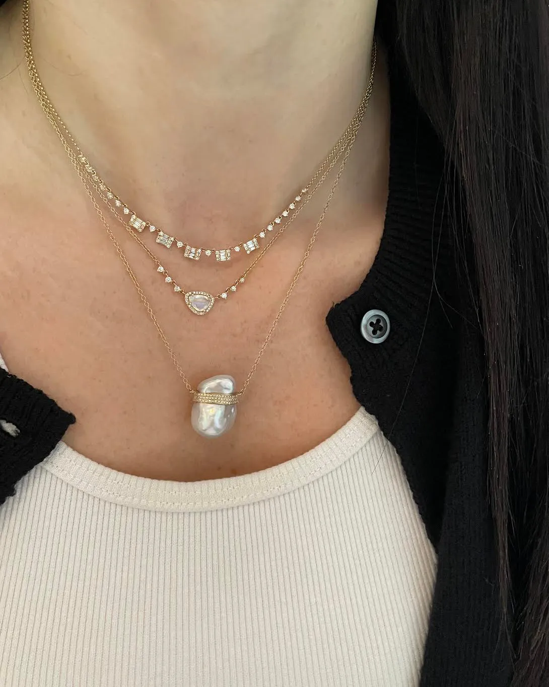 Moonstone Triana Diamond Necklace
