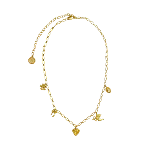 Mountain & Moon Angel Necklace Gold