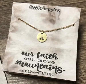 Mountain Necklace, Gift for her, inspirational gift, sympathy, Christian, divorce, miscarriage, recovery, grief, cancer, encouragement gift