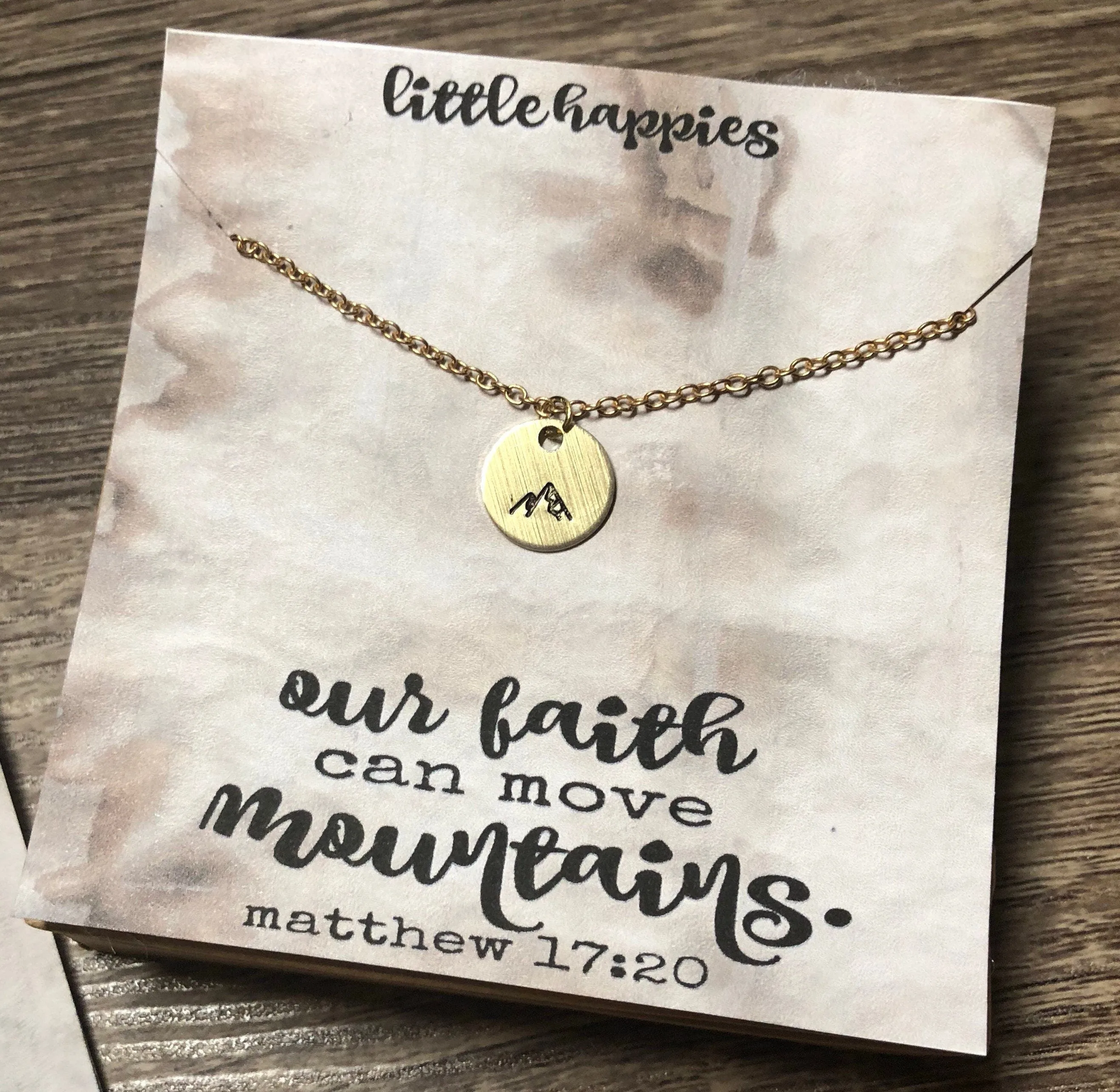 Mountain Necklace, Gift for her, inspirational gift, sympathy, Christian, divorce, miscarriage, recovery, grief, cancer, encouragement gift