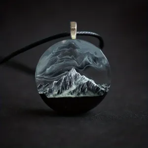 Mountain River Grey Starry Sky Pendant Necklace