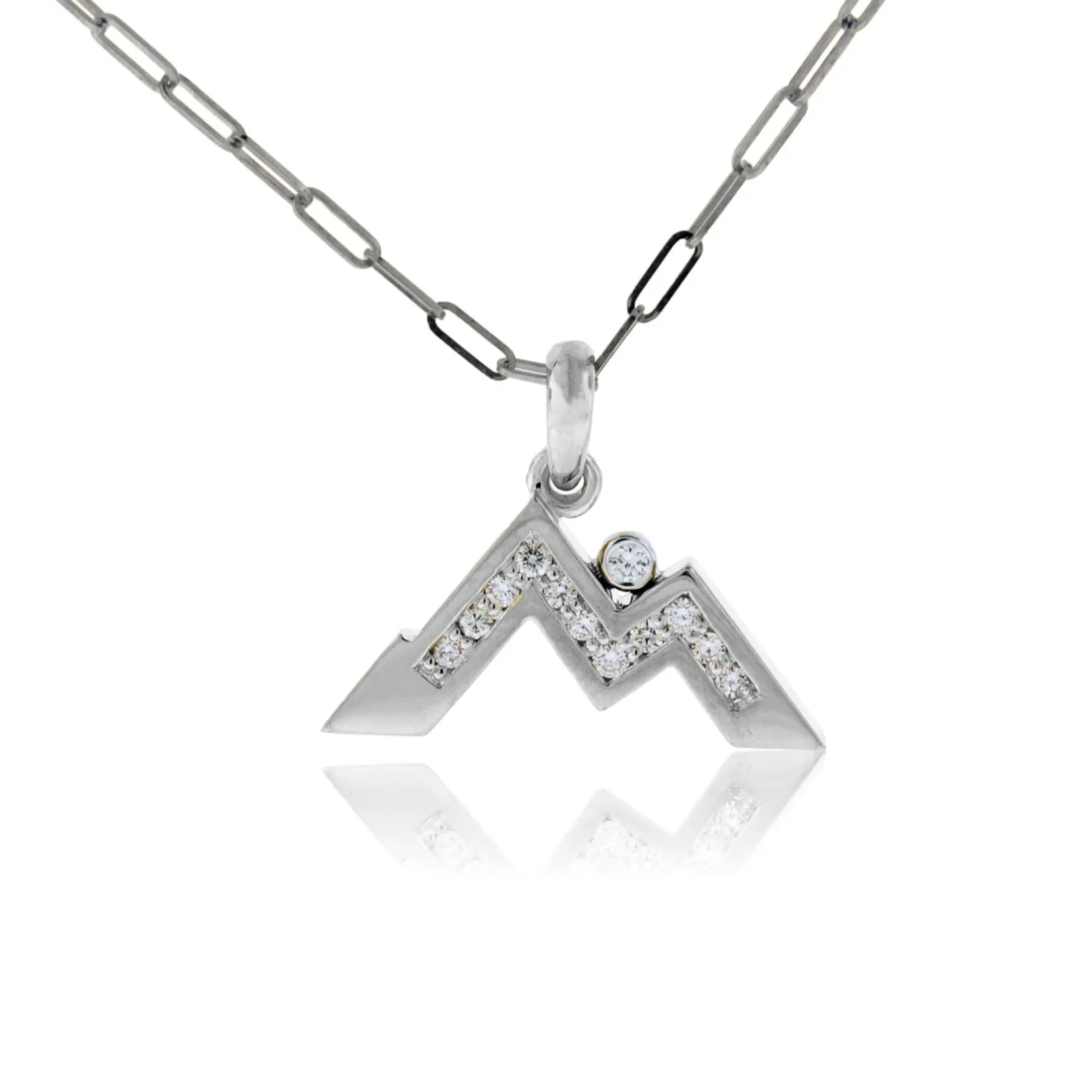 Mountain Silhouette Necklace with Diamonds