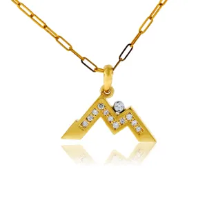 Mountain Silhouette Necklace with Diamonds
