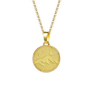 Mountains And  Moon Stars Pendant Necklace