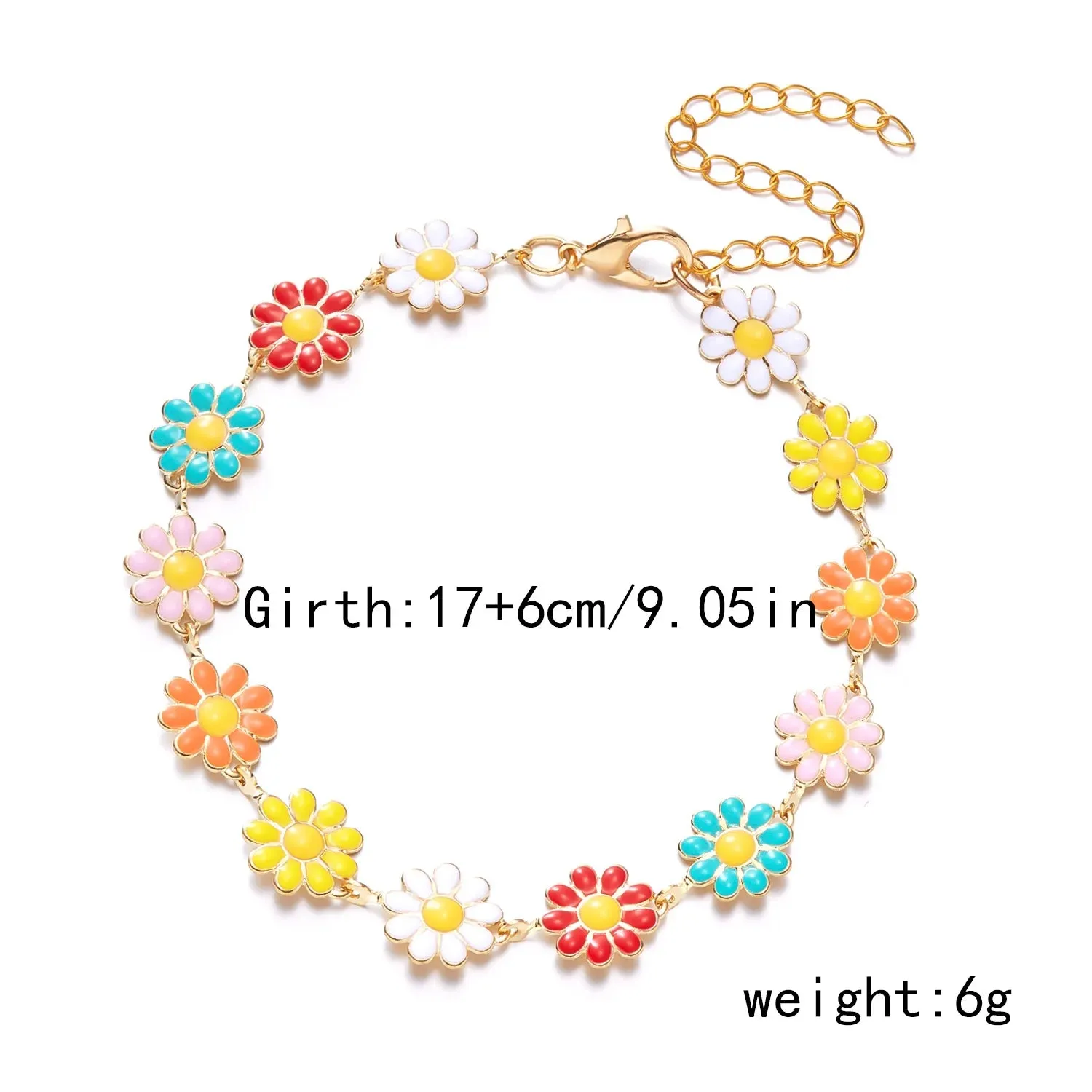 Multicolored Flower Daisy Pendant Necklace for Women Accessories Creative Flower Neck Chain Card Neck Chain Necklace