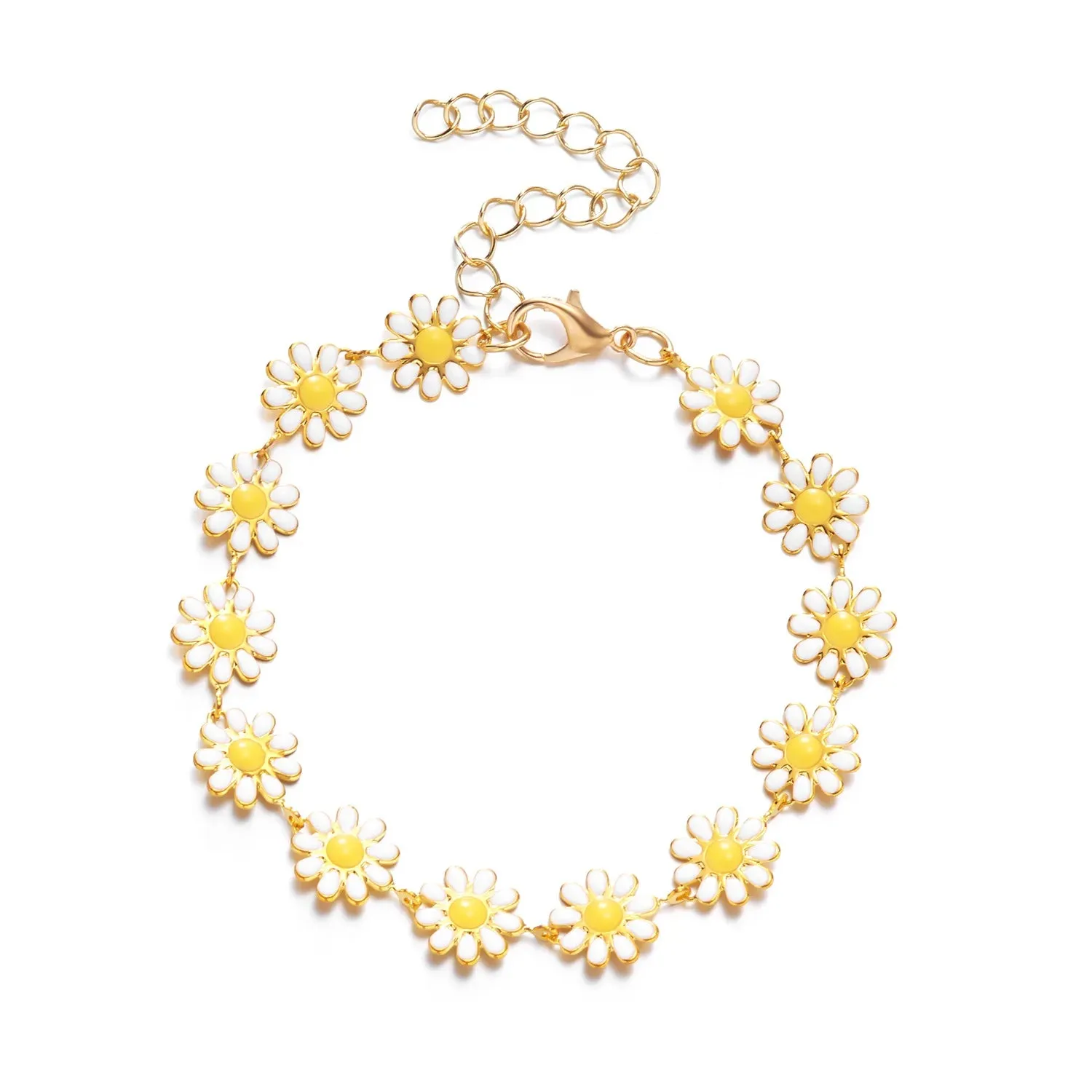 Multicolored Flower Daisy Pendant Necklace for Women Accessories Creative Flower Neck Chain Card Neck Chain Necklace