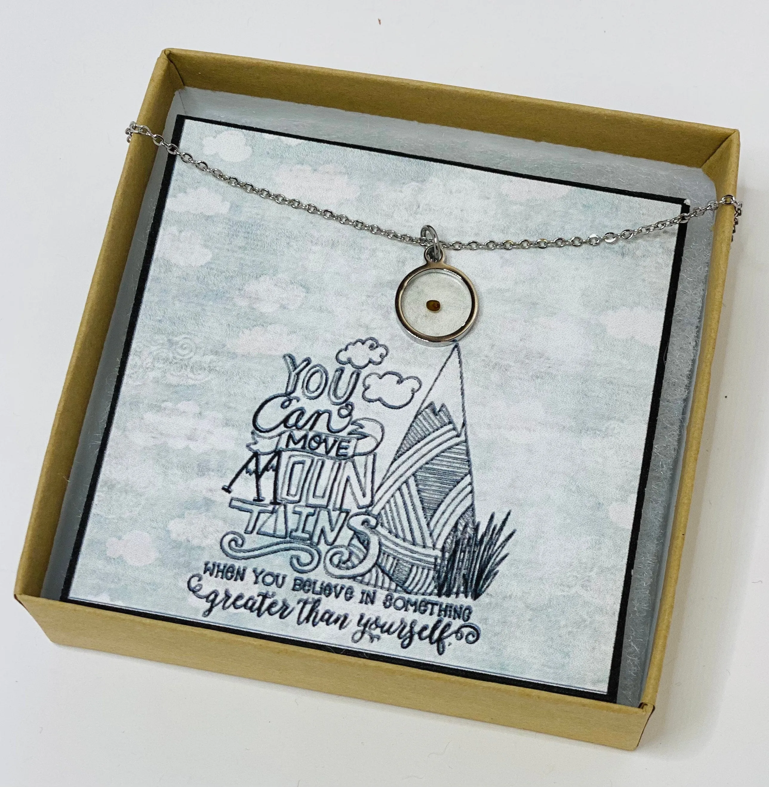 Mustard seed necklace, Mustard seed jewelry, Faith bigger than a mustard seed, Christian jewelry, Miscarriage gift, encouragement, cancer
