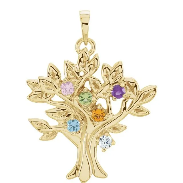 My Tree Family Birthstone Pendant or Necklace