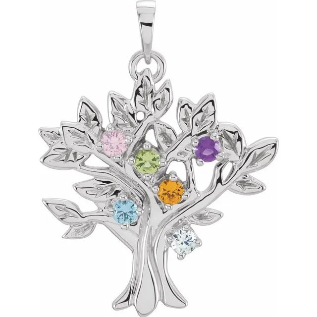 My Tree Family Birthstone Pendant or Necklace