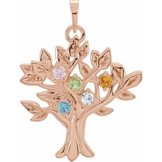 My Tree Family Birthstone Pendant or Necklace