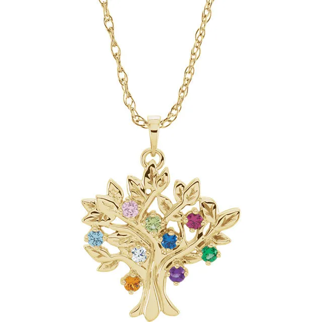 My Tree Family Birthstone Pendant or Necklace