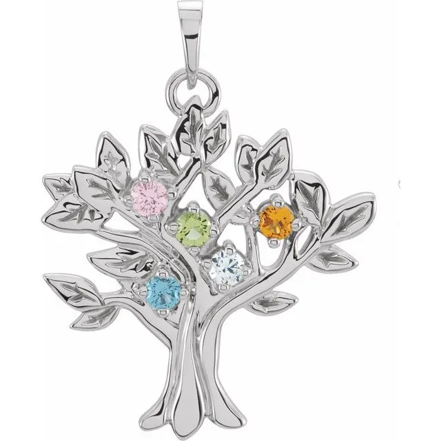 My Tree Family Birthstone Pendant or Necklace