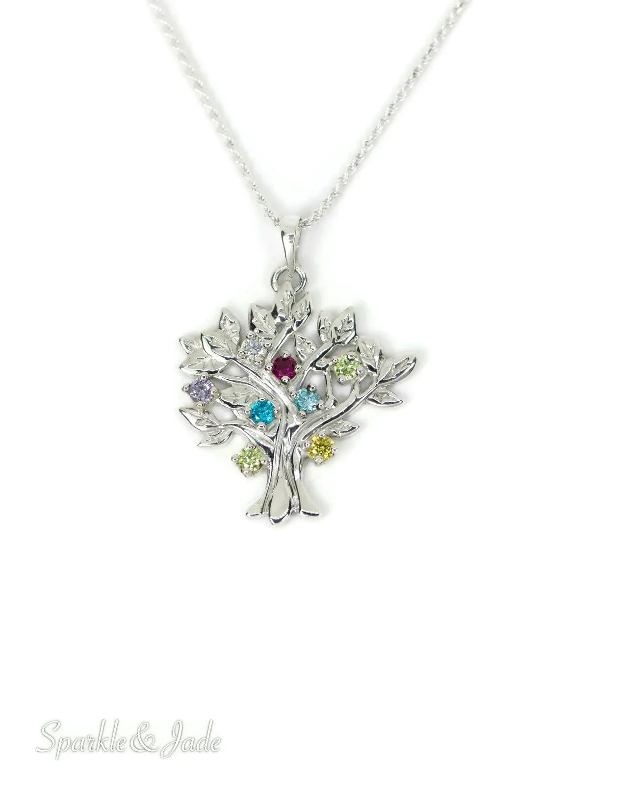 My Tree Family Birthstone Pendant or Necklace