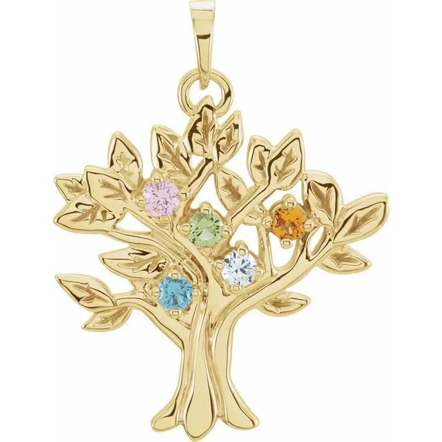 My Tree Family Birthstone Pendant or Necklace