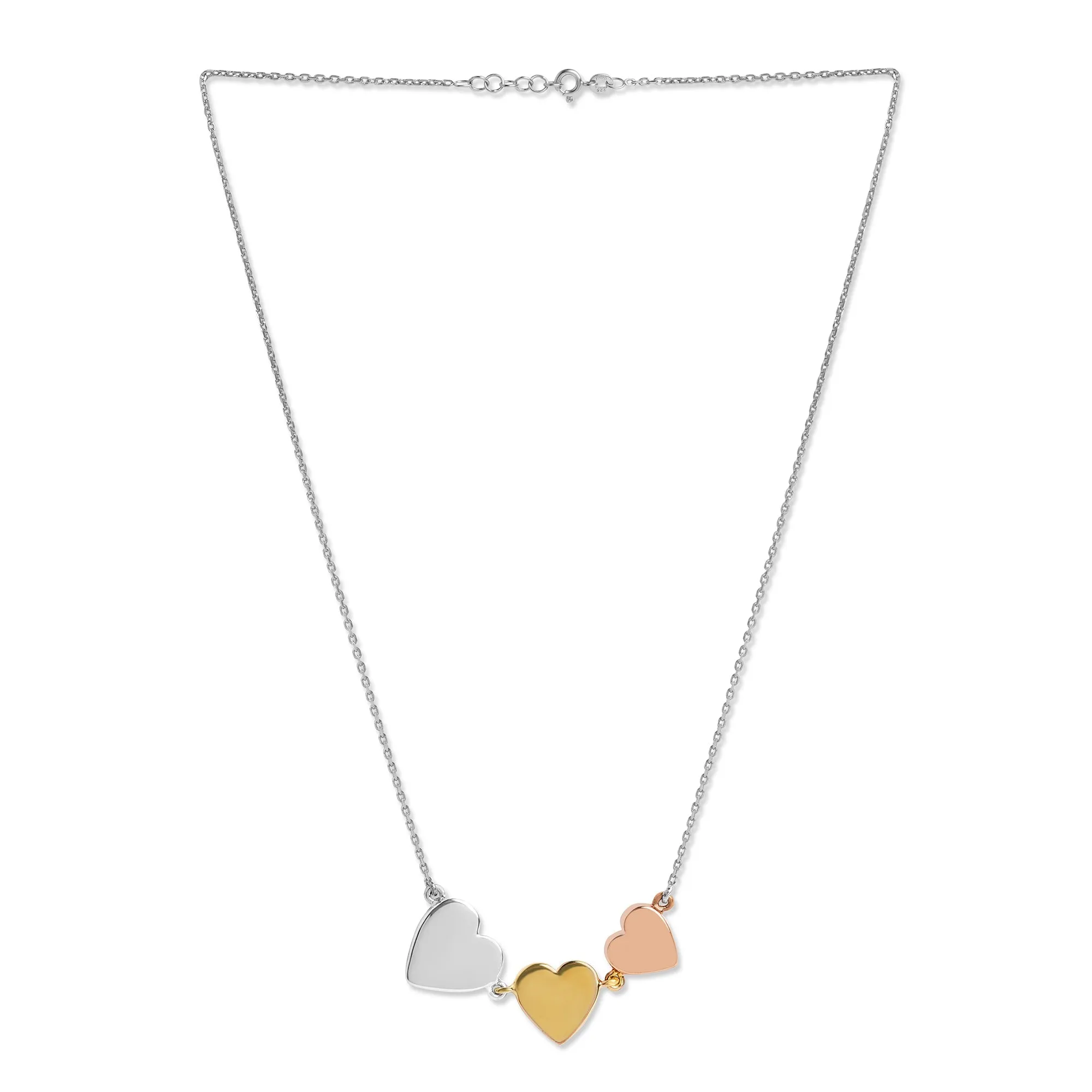 Mysha Personalized Triple Mixed Metal Serenade Heart Pendant