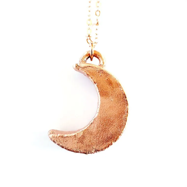 Mystic Blue Titanium Druzy Moon Necklace