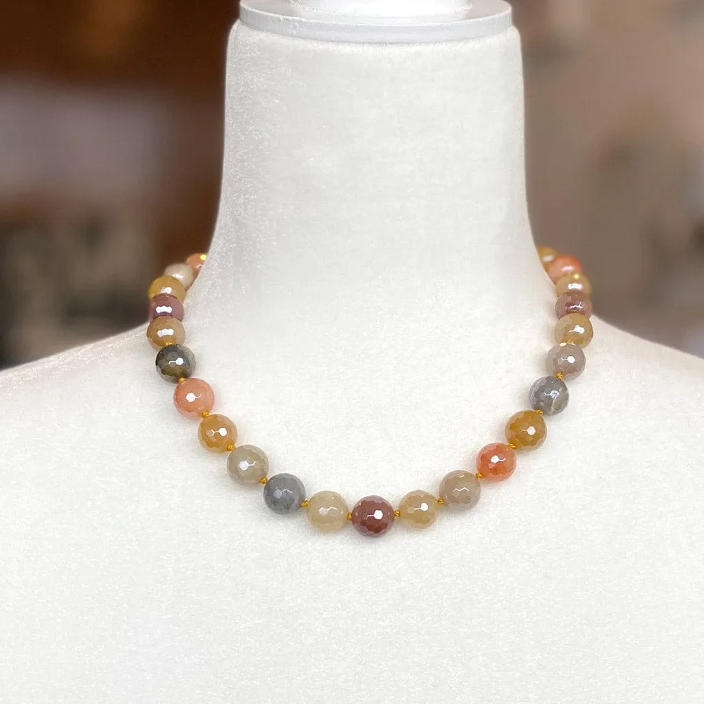 Mystic Bright Rutilated Quartz Silk Knotted Necklace