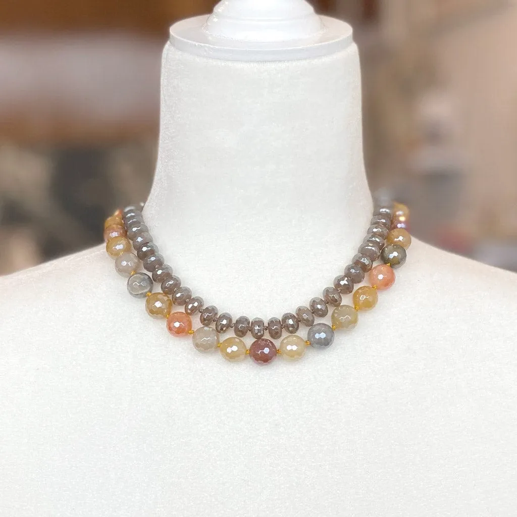 Mystic Bright Rutilated Quartz Silk Knotted Necklace