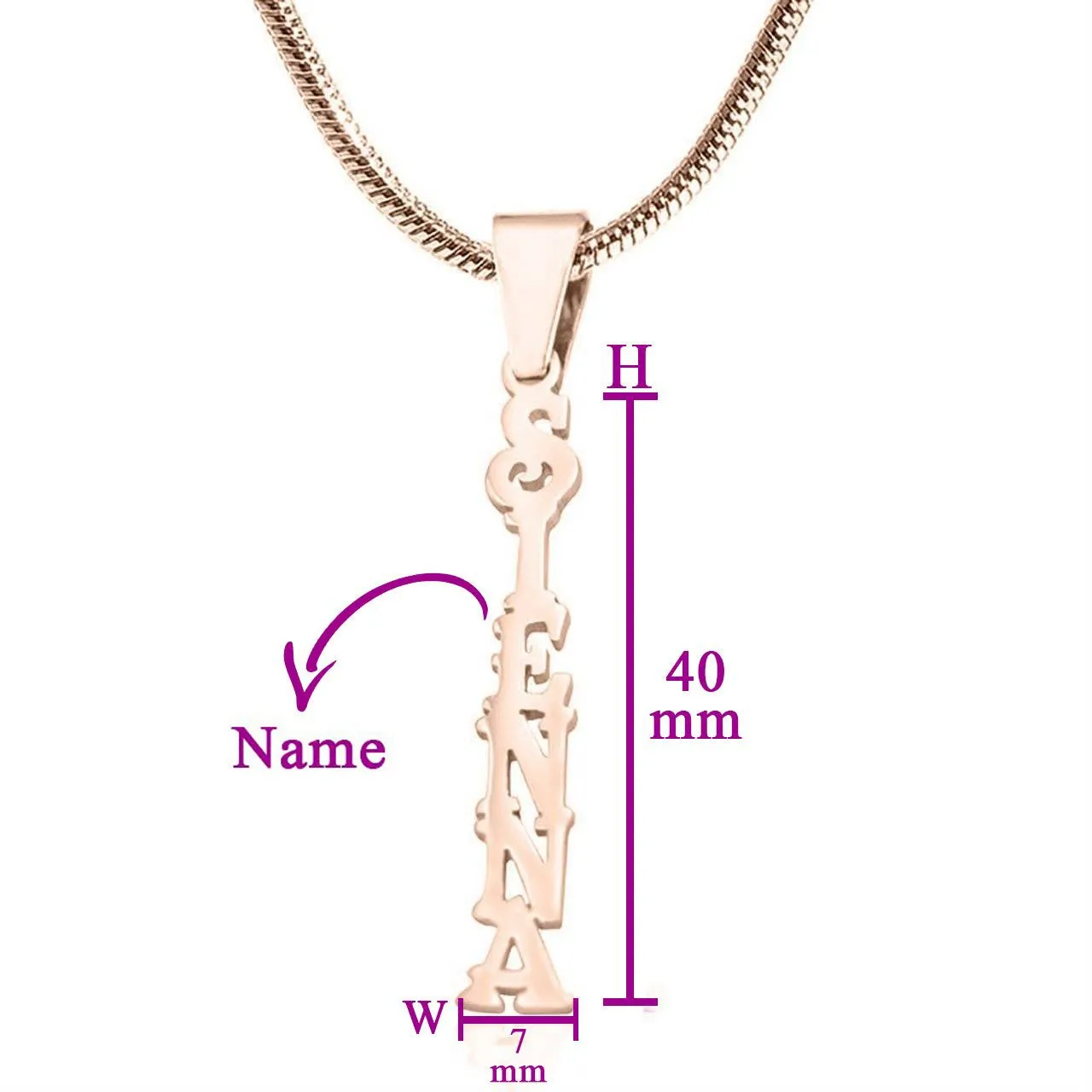 Name Necklace Vertical