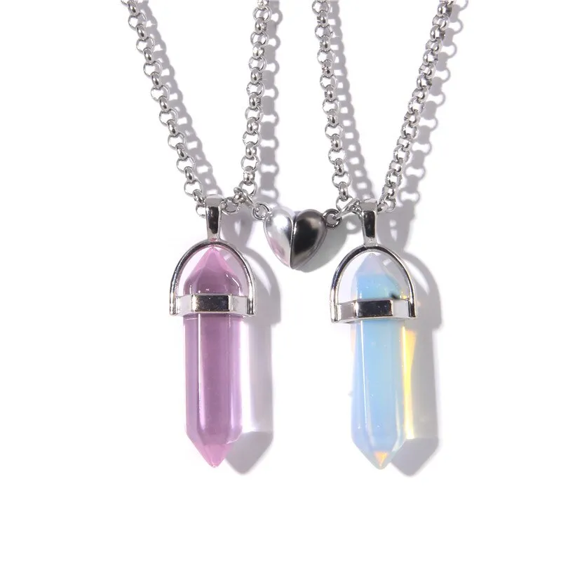 Natural Quartzs Stone Charm Necklaces