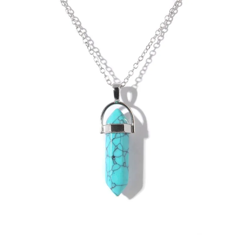 Natural Quartzs Stone Charm Necklaces