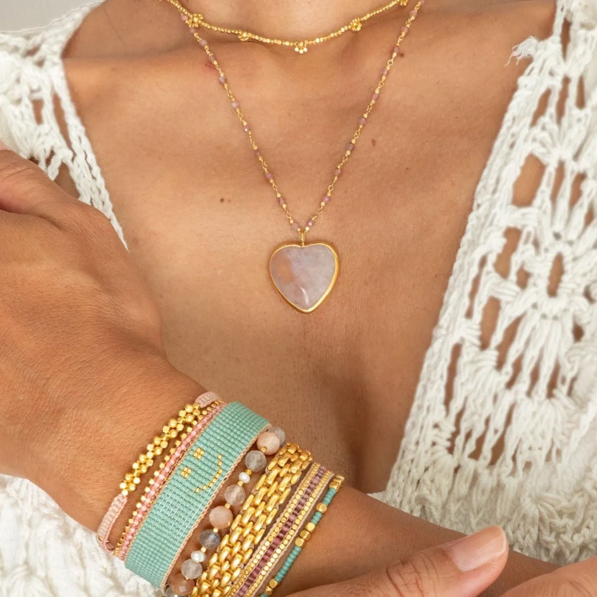 NECKLACE ROSE HEART