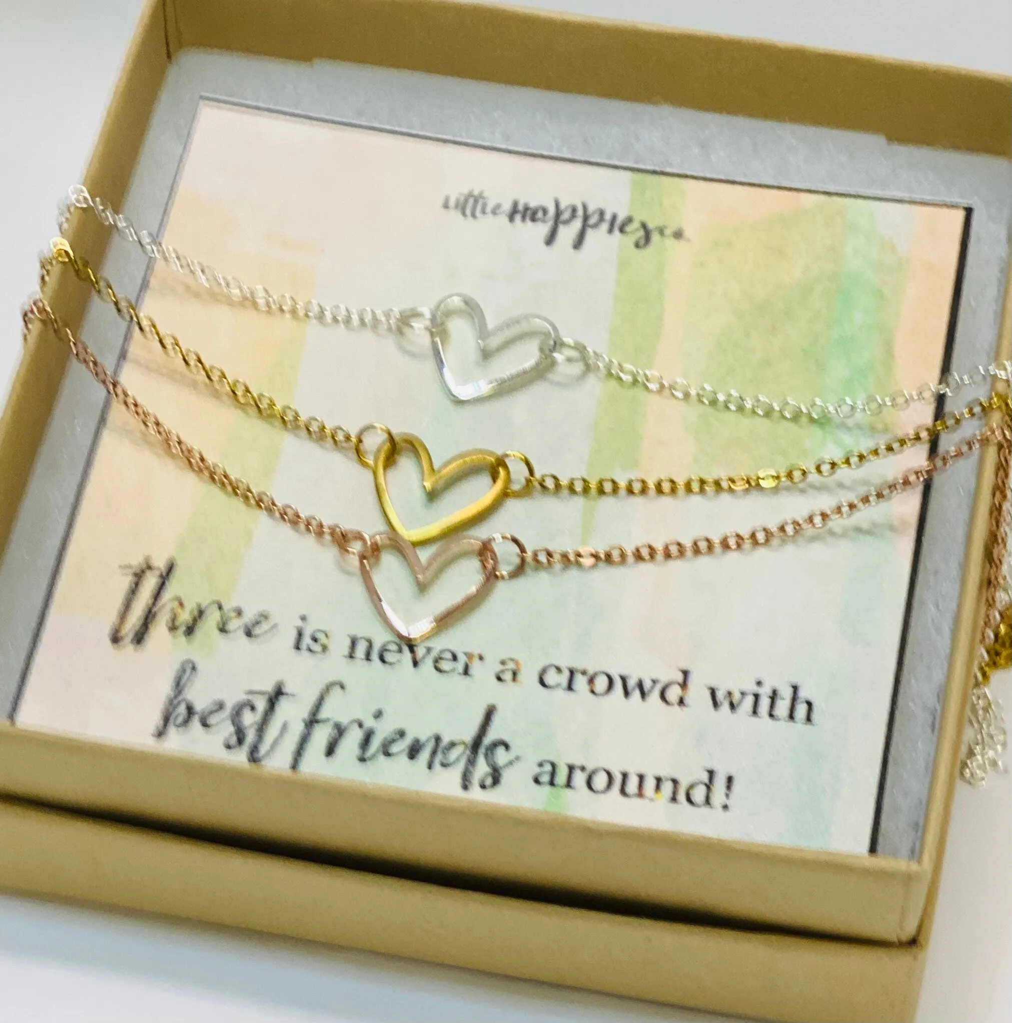 Necklace set of 3, GIft for 3 friends, Gift for friends, Friendship gift, Gift for friend groups, Best friend gifts, Gift for her, Necklace