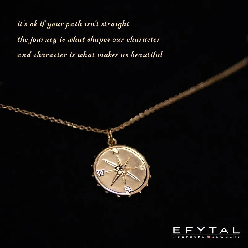 nellie compass necklace, silver or gold • 21st birthday confetti