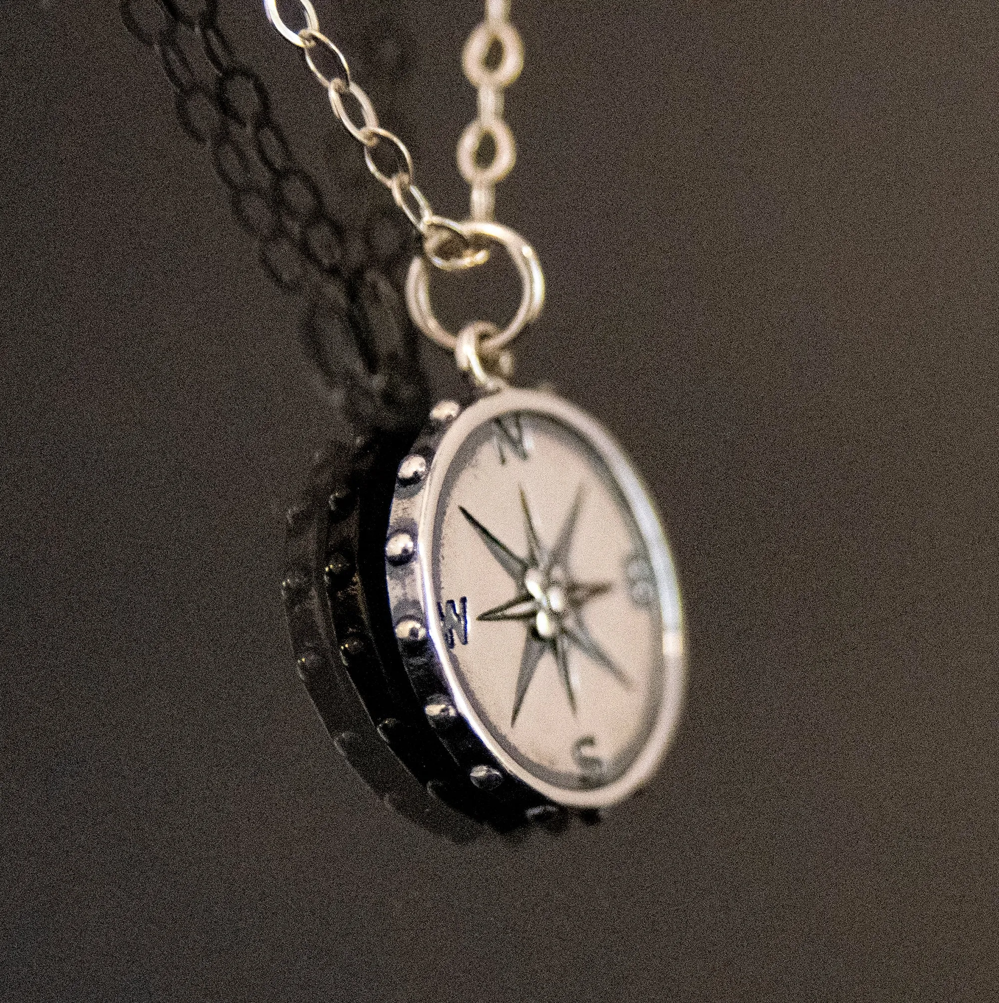nellie compass necklace, silver or gold • 21st birthday confetti