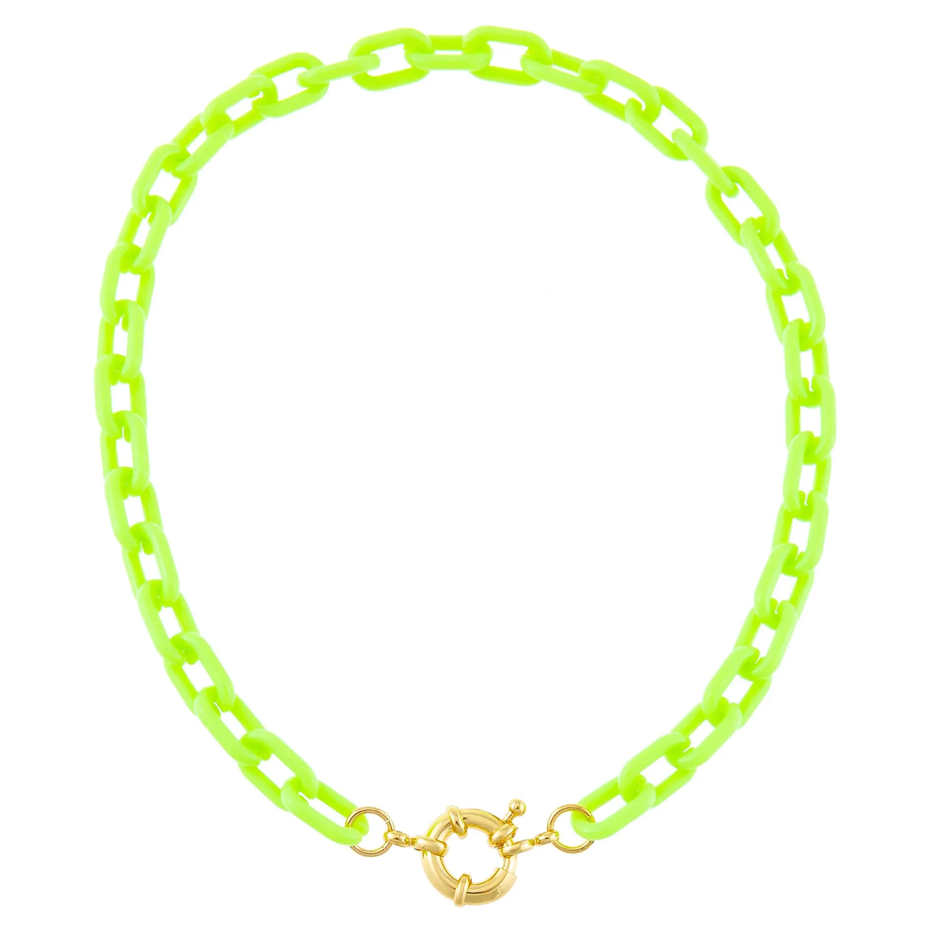 Neon Paper Clip Toggle Choker