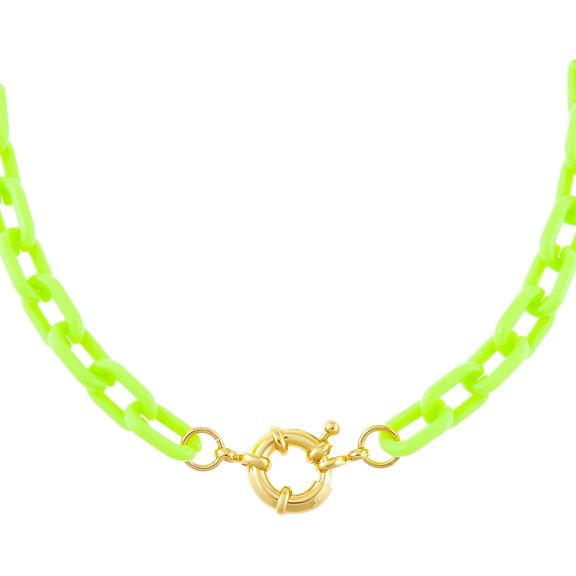 Neon Paper Clip Toggle Choker