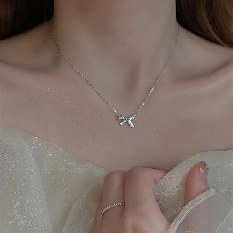 New Double Layer Necklace For Women Imitation Pearl Crystal Heart Pendant Chokers Necklaces Girls Bohemia