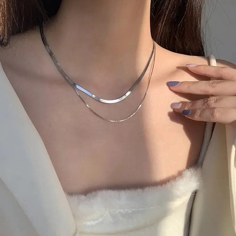 New Double Layer Necklace For Women Imitation Pearl Crystal Heart Pendant Chokers Necklaces Girls Bohemia