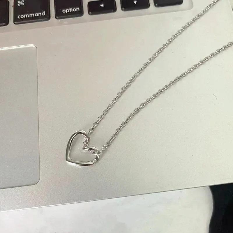 New Double Layer Necklace For Women Imitation Pearl Crystal Heart Pendant Chokers Necklaces Girls Bohemia
