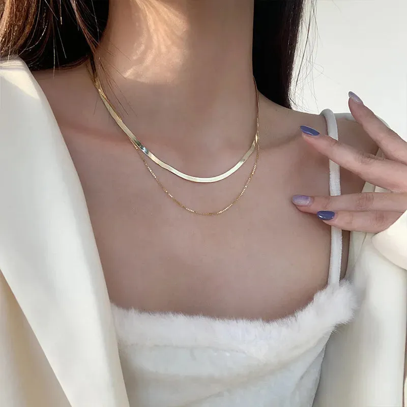 New Double Layer Necklace For Women Imitation Pearl Crystal Heart Pendant Chokers Necklaces Girls Bohemia