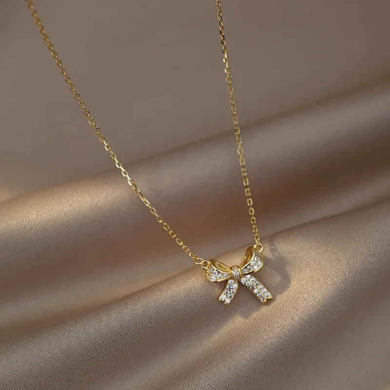 New Double Layer Necklace For Women Imitation Pearl Crystal Heart Pendant Chokers Necklaces Girls Bohemia