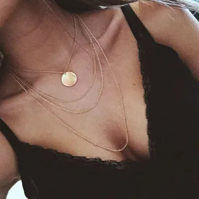 New Double Layer Necklace For Women Imitation Pearl Crystal Heart Pendant Chokers Necklaces Girls Bohemia