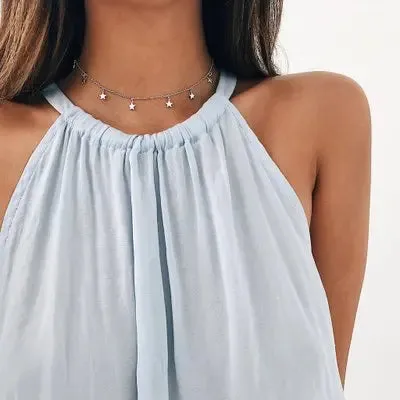 New Double Layer Necklace For Women Imitation Pearl Crystal Heart Pendant Chokers Necklaces Girls Bohemia